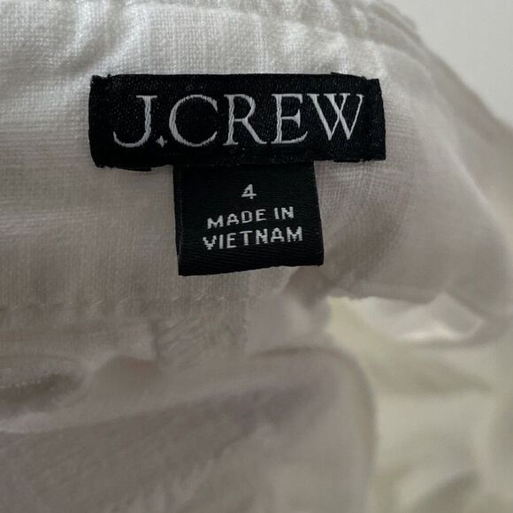 J.CREW Seaside Cargo Shorts Women 4 White Linen Lyocell Blend BY298 - Picture 10 of 12